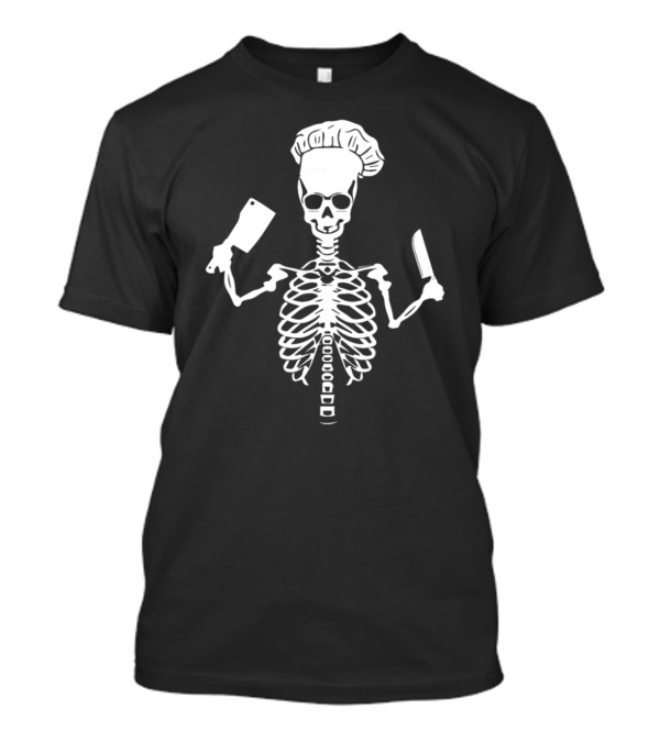 Skeleton Chef With Cleaver And Knife T-Shirt