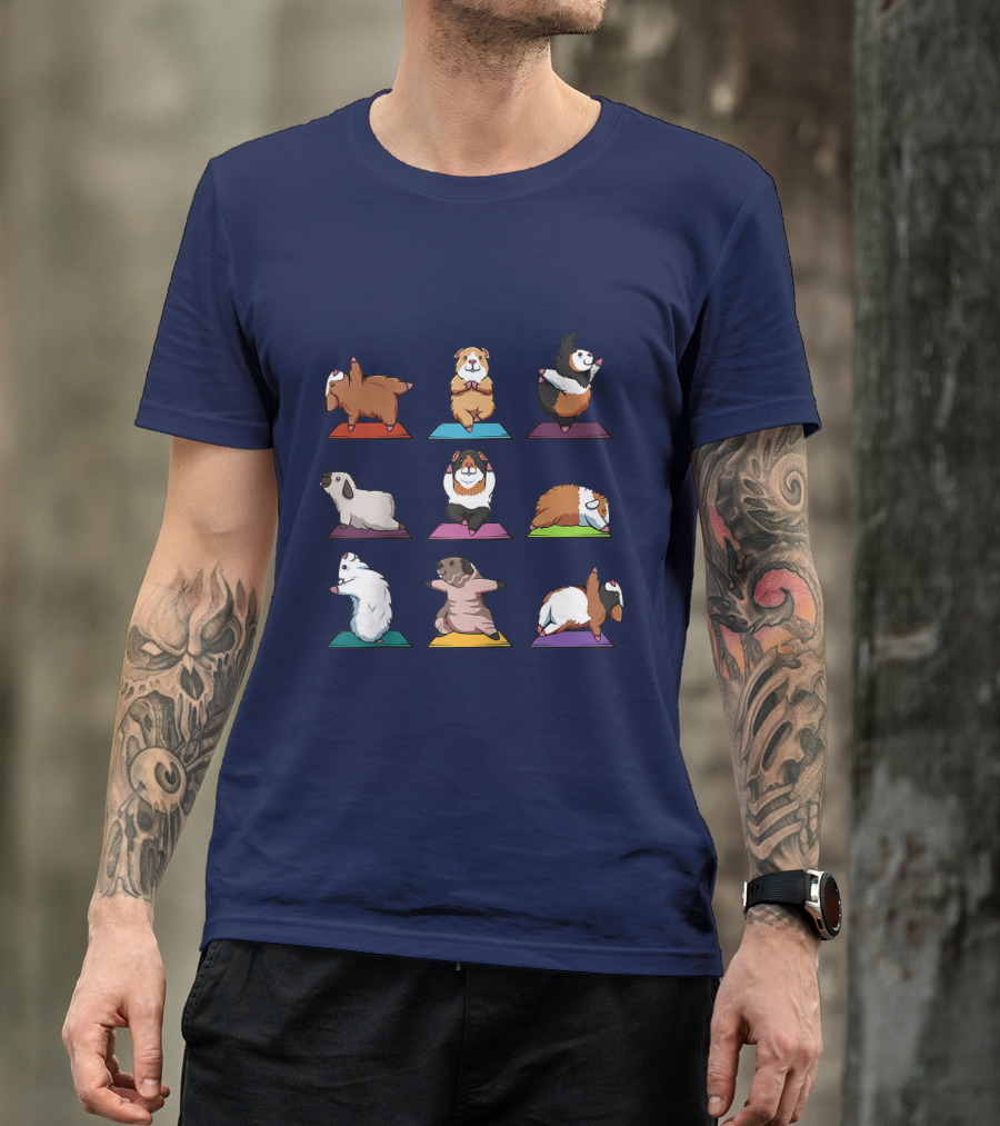 Guinea Pig Yoga Poses Cute Animal Humor T-Shirt