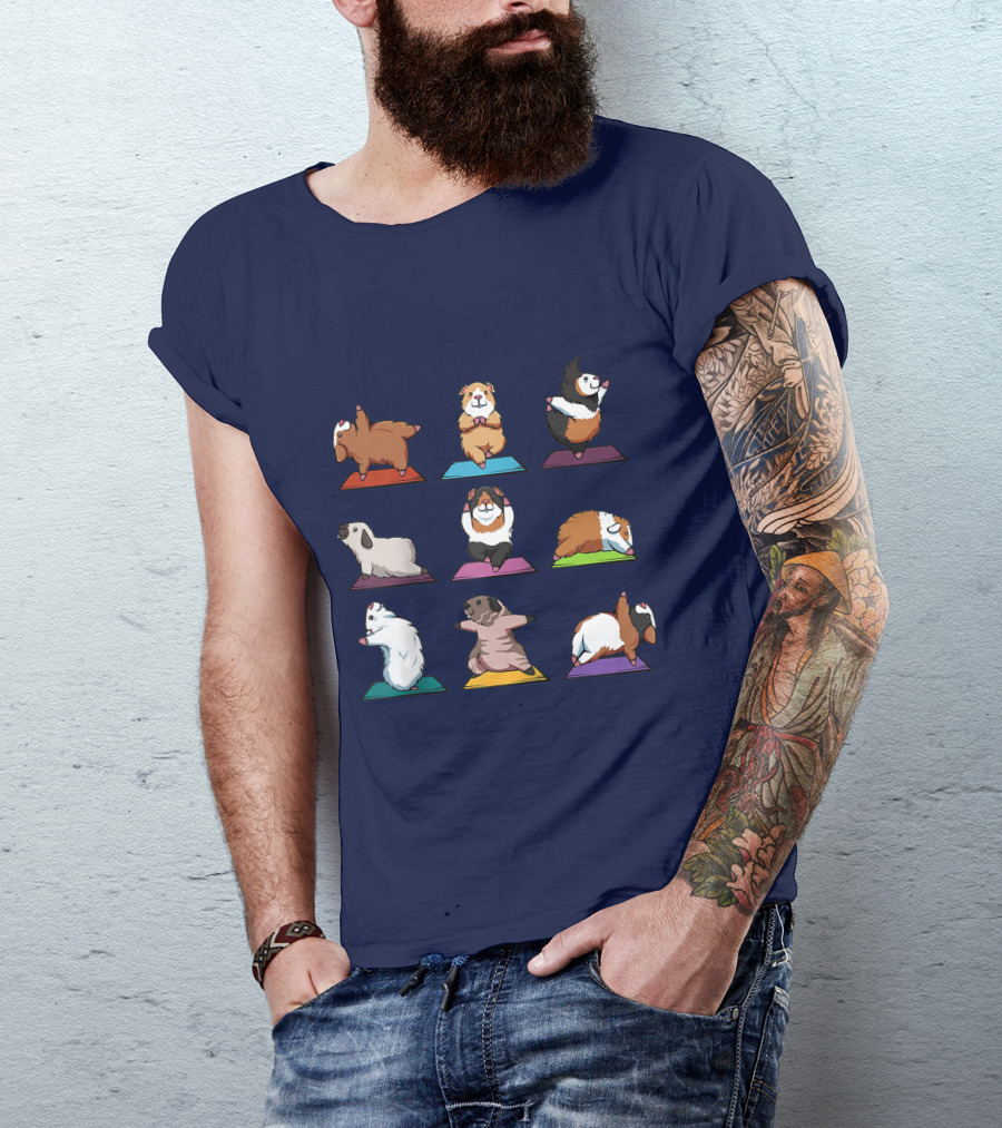 Guinea Pig Yoga Poses Cute Animal Humor T-Shirt