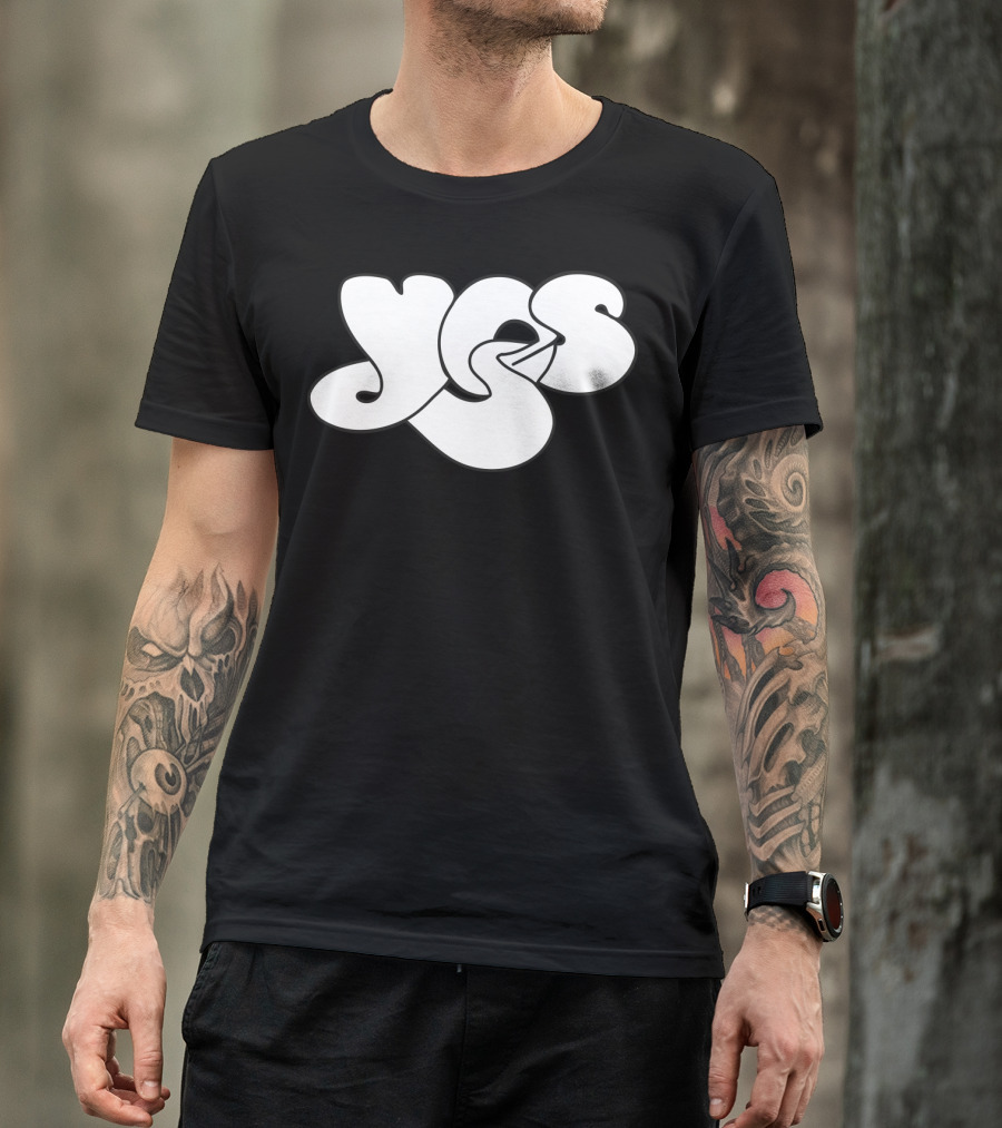 Yes Band Iconic Logo White Bubble Letters T-Shirt