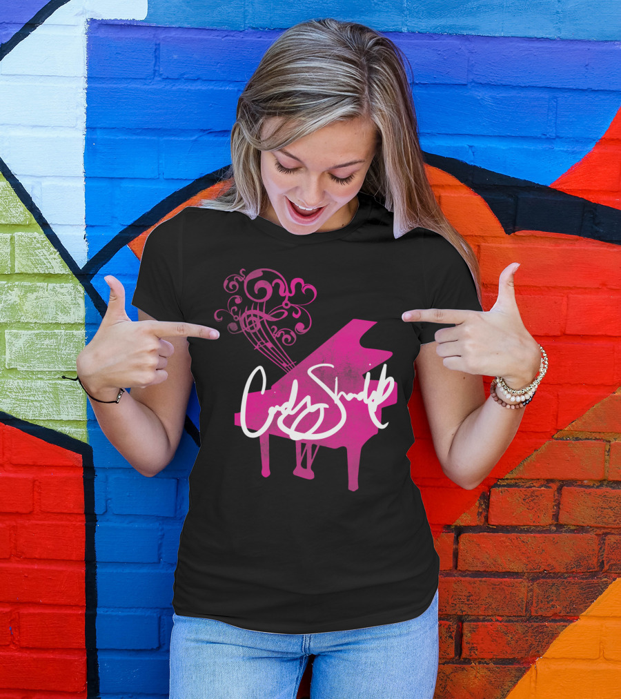 Cindy Shadrick Voice Studio Pink Piano Musical Notes T-Shirt