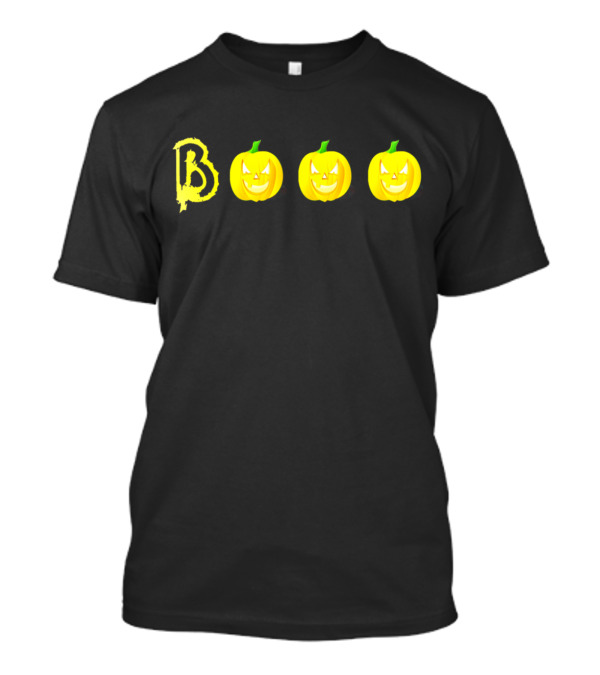 Yellow BOOO With Pumpkins Halloween T-Shirt