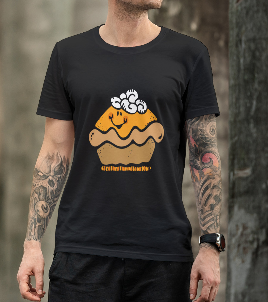 I'm Thankful For Pumpkin Pie With Smiling Face And Whipped Cream Topping T-Shirt