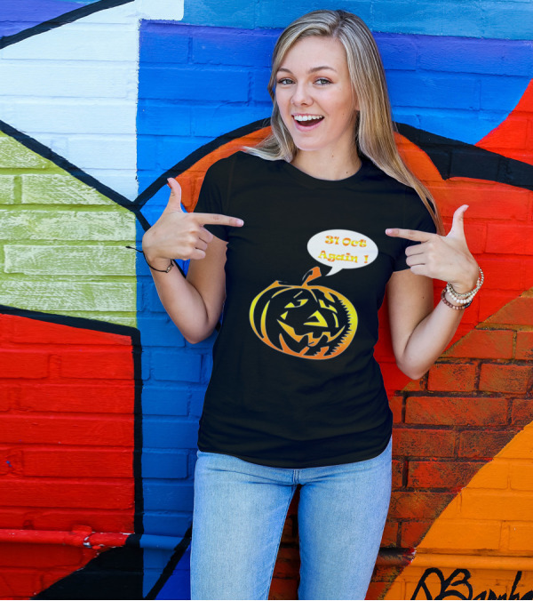 31 Oct Again Lazy Pumpkin Halloween T-Shirt