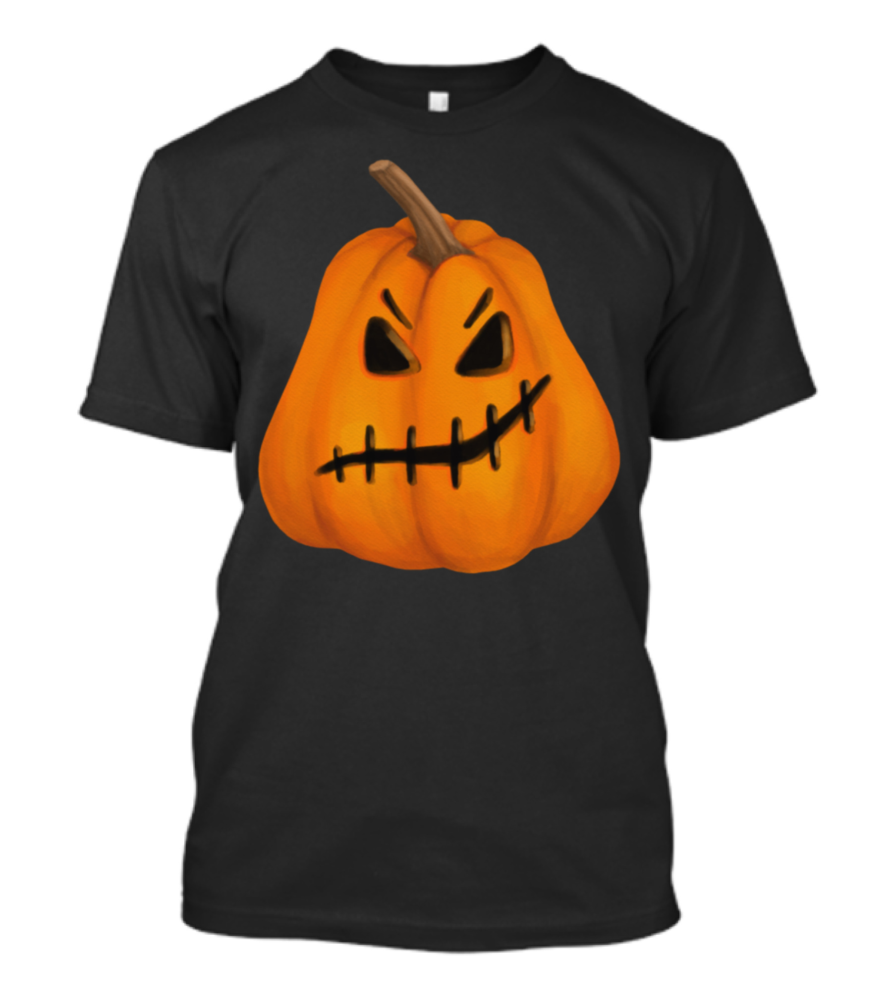 Halloween Watercolor Pumpkin With Scary Jack-o'-Lantern Face T-Shirt