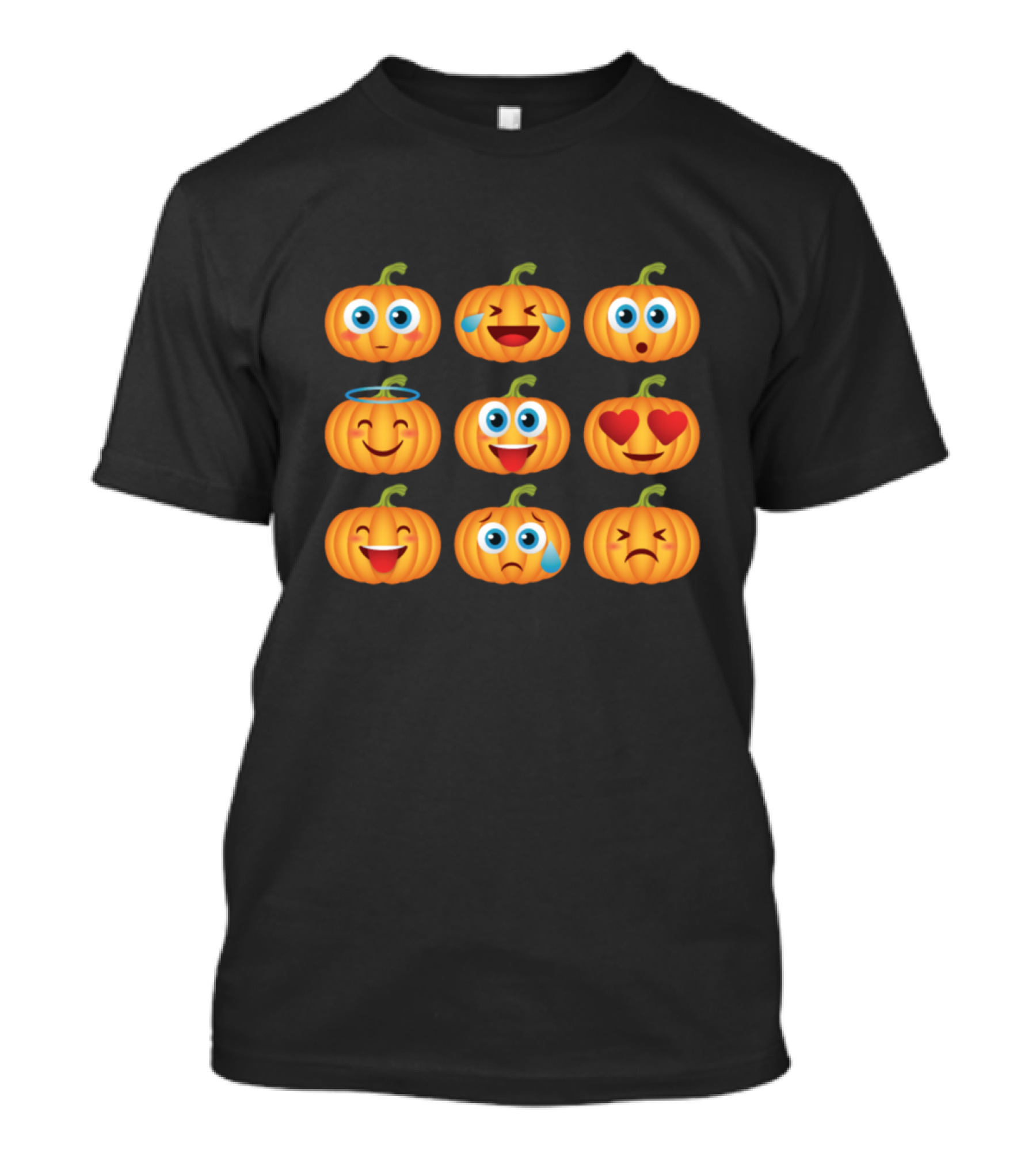 Pumpkin Emoticons Halloween Impressions Nine Expressions Joy Love Surprise Sadness T-Shirt