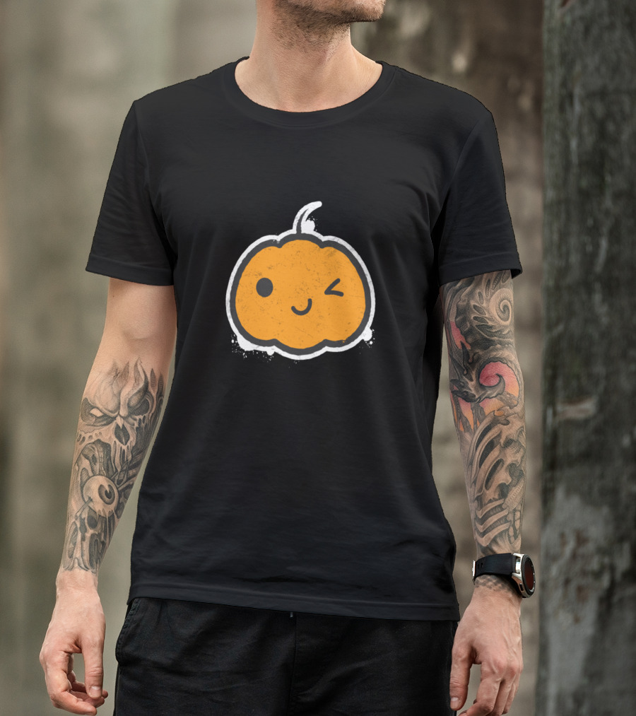 Playful Winking Pumpkin Halloween T-Shirt