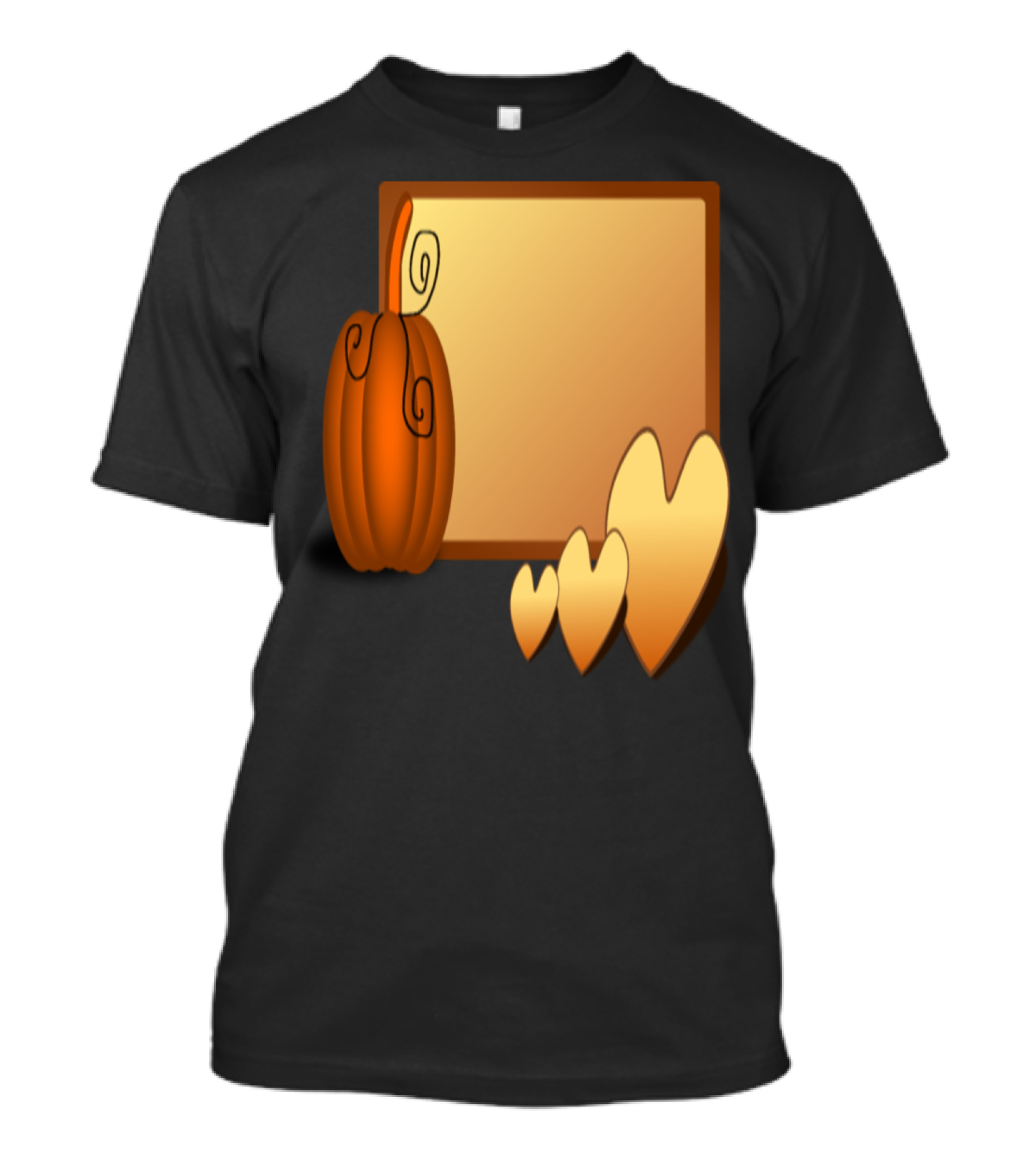Autumn Harvest Pumpkin And Heart Shapes Banner T-Shirt