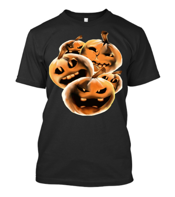 Nasty Rotten Pumpkins Grinning Evil Jack-O'-Lanterns Halloween Mischief T-Shirt