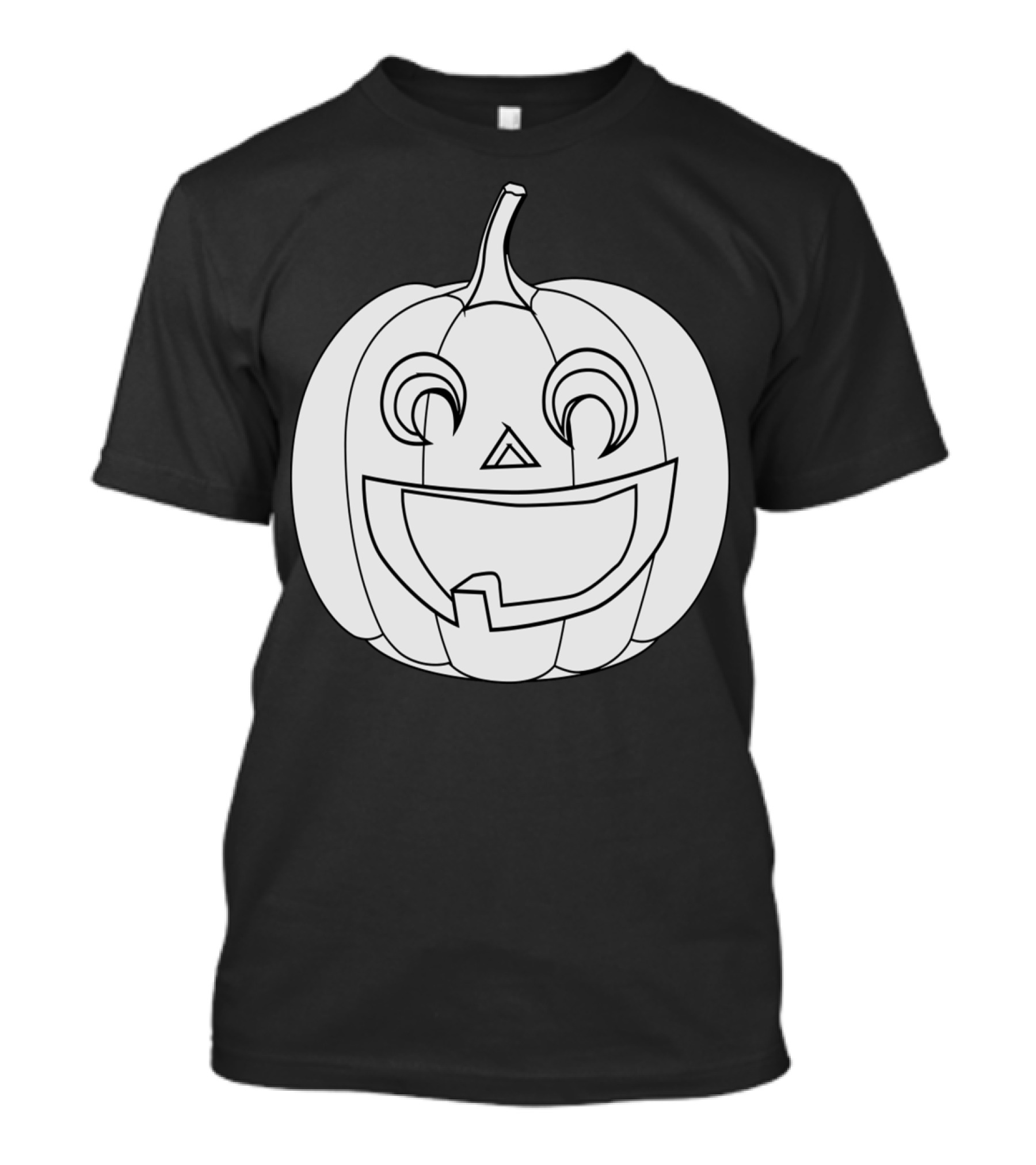 Pumpkin Coloring Page Jack-O'-Lantern Face Outline T-Shirt