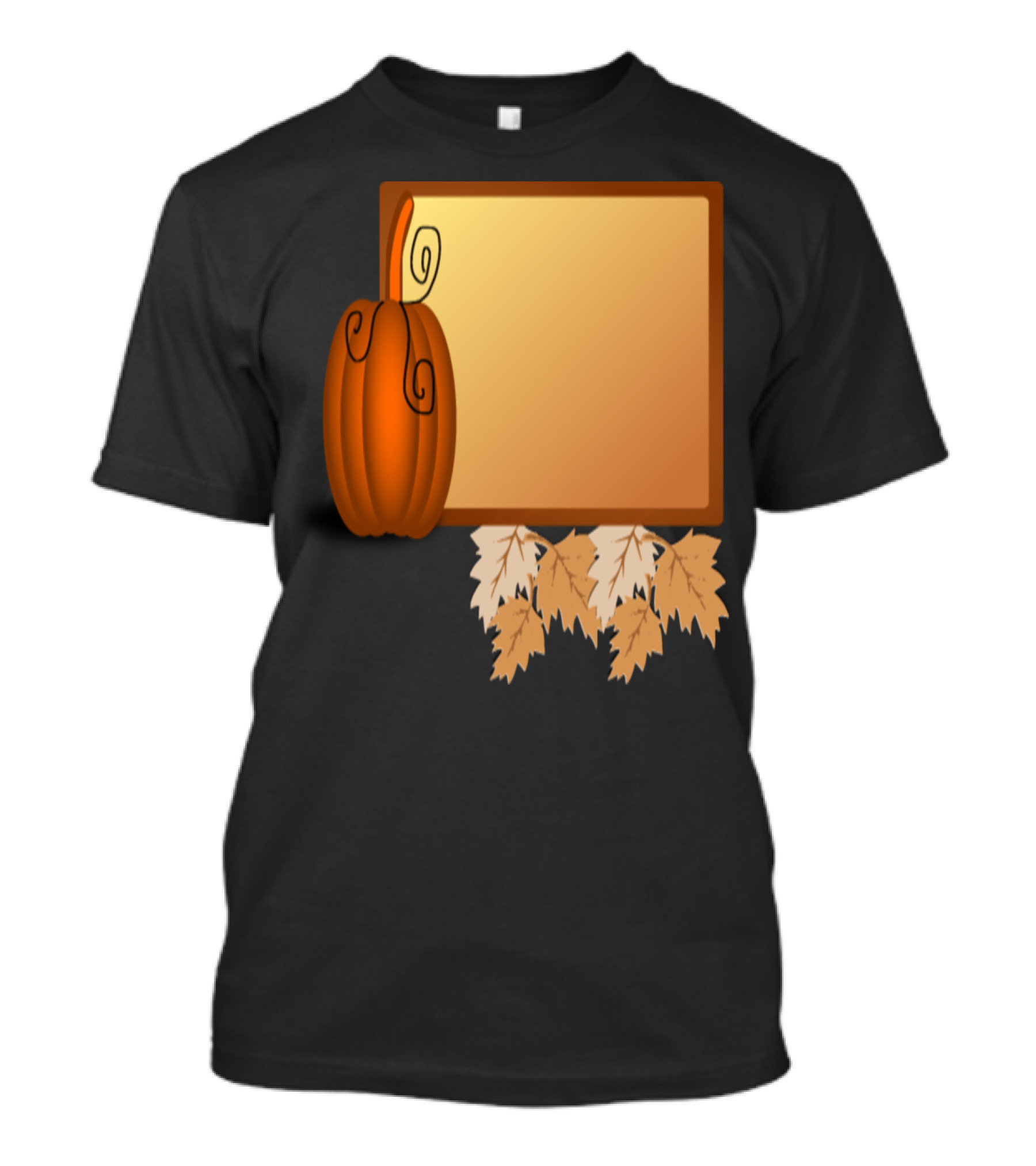 Autumn Pumpkin Frame With Falling Leaves T-Shirt