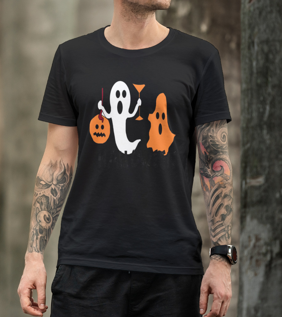 Halloween Ghosts Pumpkin And Poison Drink Spooky Night T-Shirt