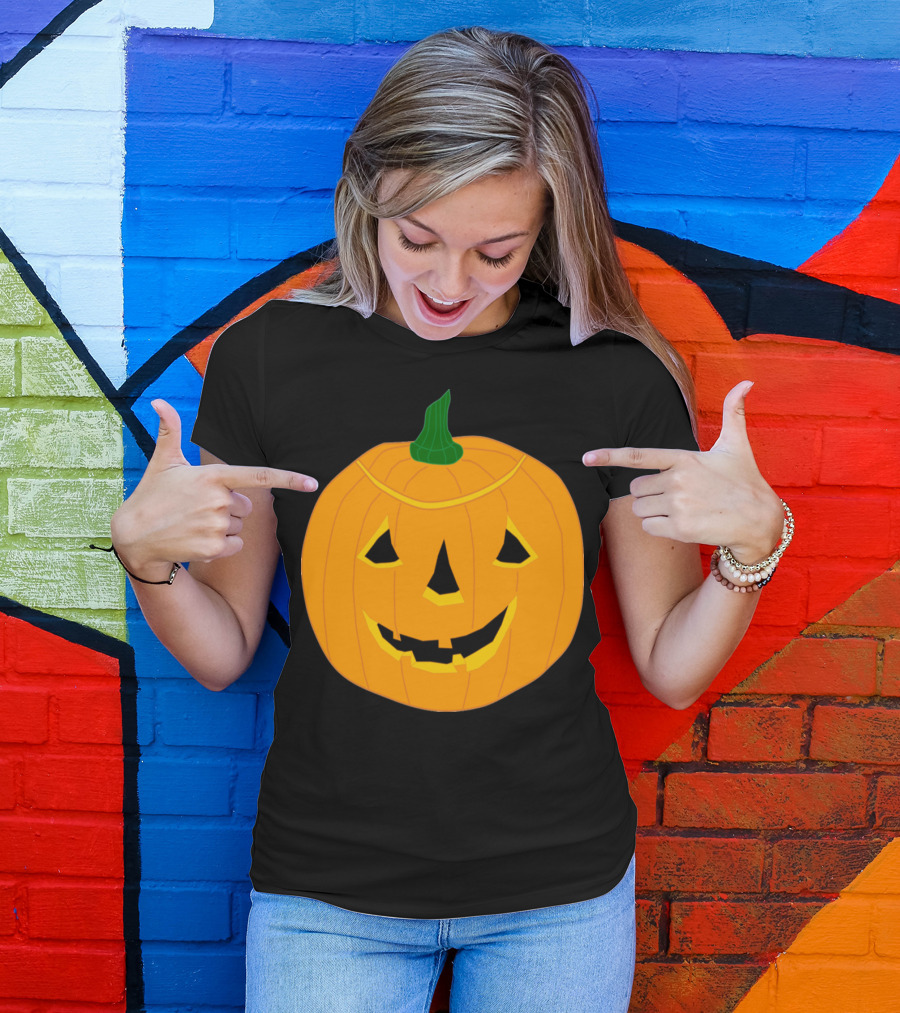 Happy Halloween Jack-o'-Lantern Pumpkin Face T-Shirt