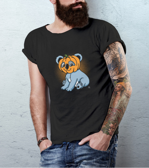 Pumpkin Koala Halloween Cartoon Character T-Shirt