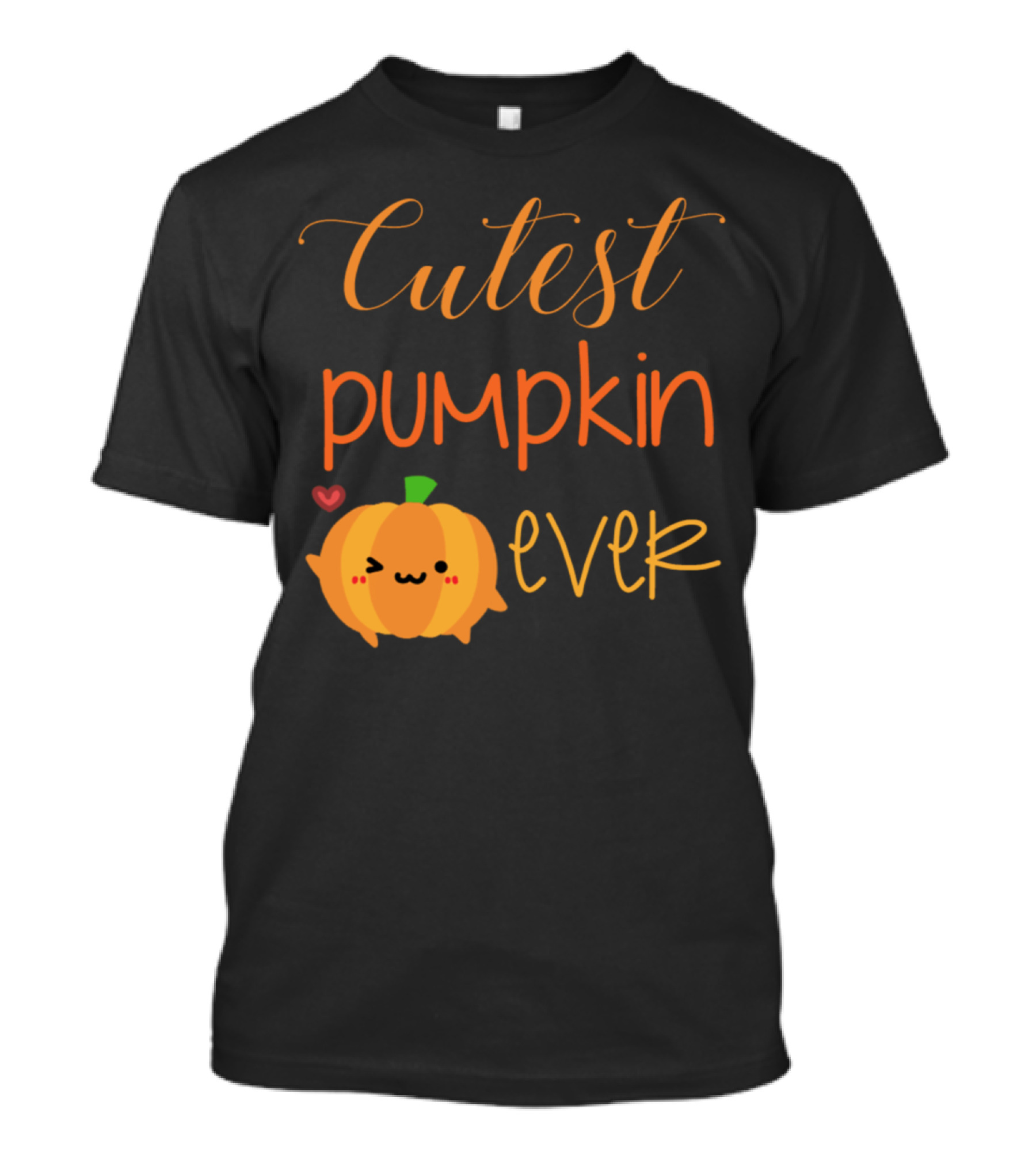 Cutest Pumpkin Ever Kawaii Adorable Orange With Heart And Smile T-Shirt