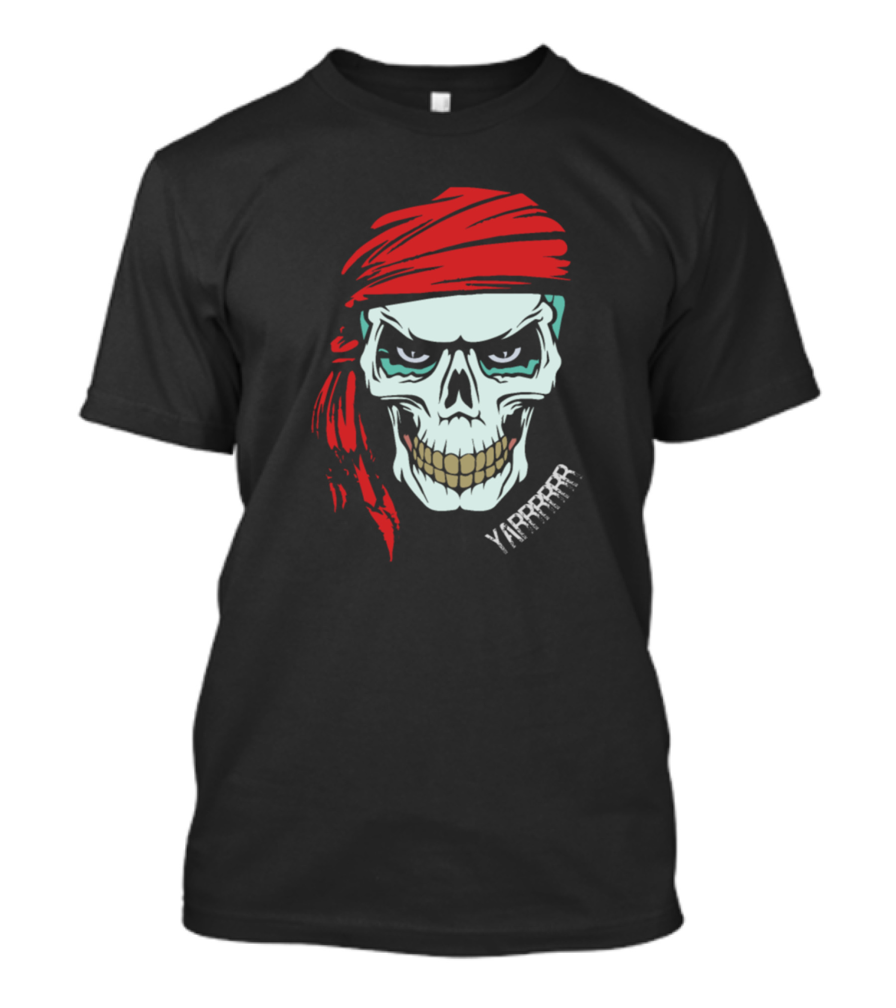 Yarrrrrr Pirate Skull Skeleton With Red Bandana T-Shirt
