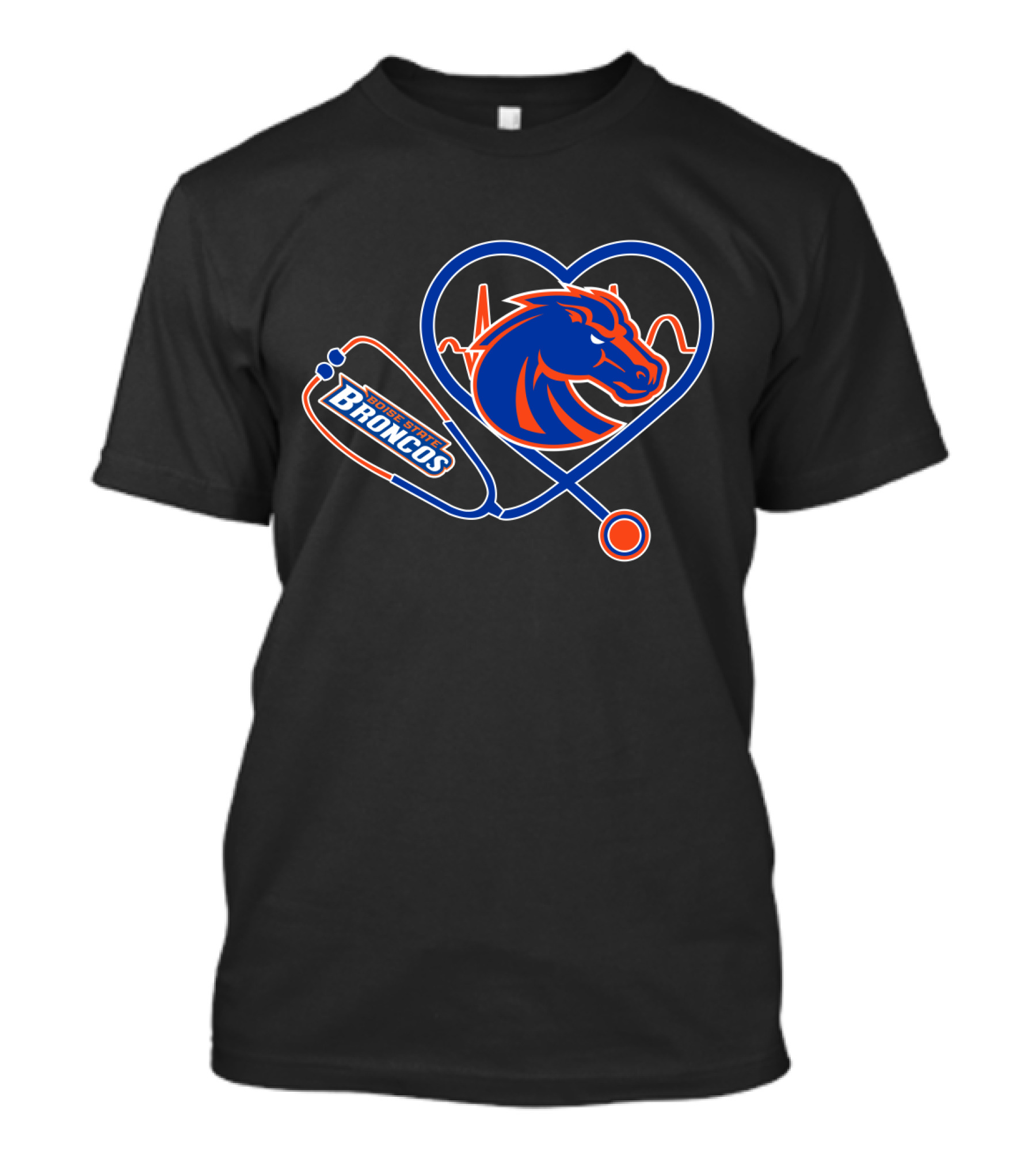 Boise State Broncos Heartbeat Stethoscope T-Shirt