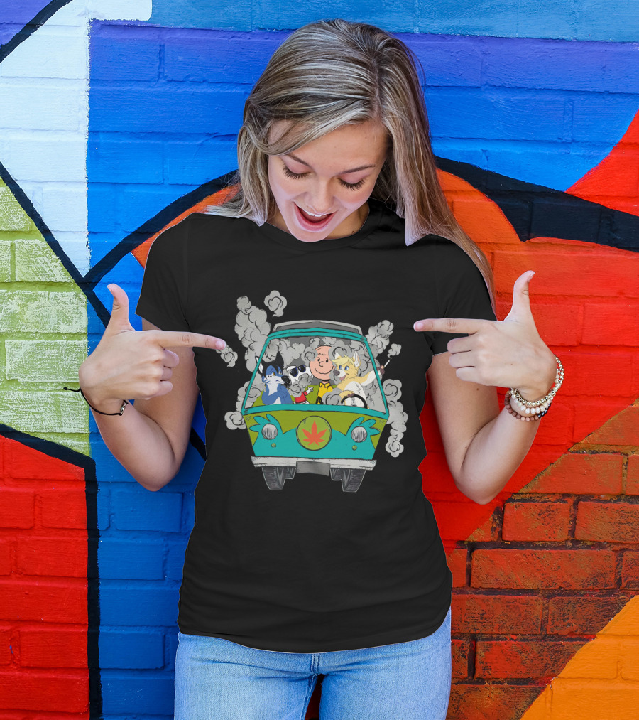 Corgi Ds0 Charlie Brown Woodstock Van Cannabis Smoke T-Shirt