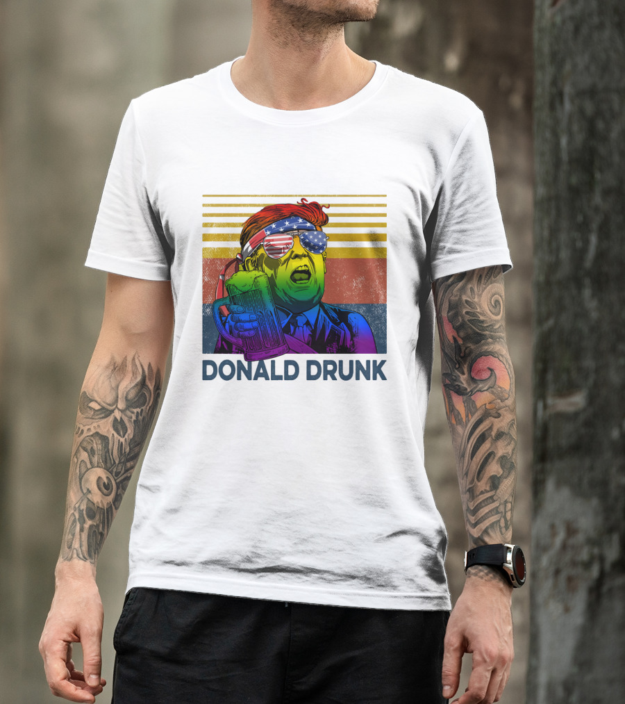 Donald Drunk Vintage Style Patriotic Beer Lover T-Shirt