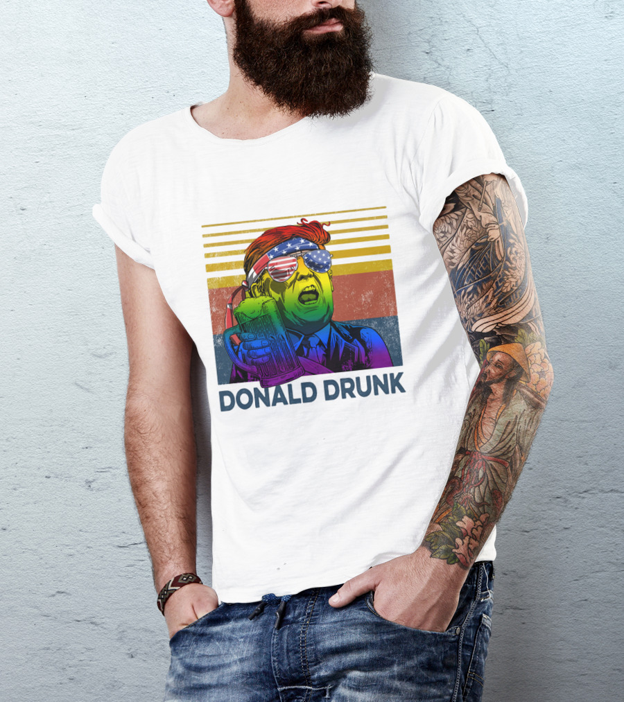 Donald Drunk Vintage Style Patriotic Beer Lover T-Shirt