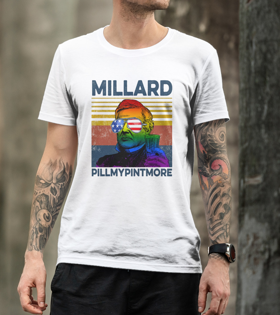 Millard Pillmypintmore Rainbow Flag American Sunglasses Beer T-Shirt