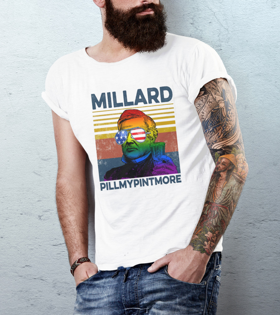 Millard Pillmypintmore Rainbow Flag American Sunglasses Beer T-Shirt