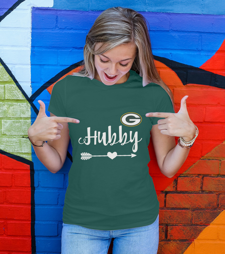 Green Bay Packers Hubby Arrow Heart T-Shirt