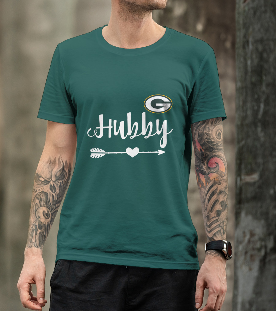 Green Bay Packers Hubby Arrow Heart T-Shirt