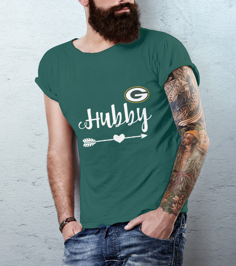 Green Bay Packers Hubby Arrow Heart T-Shirt