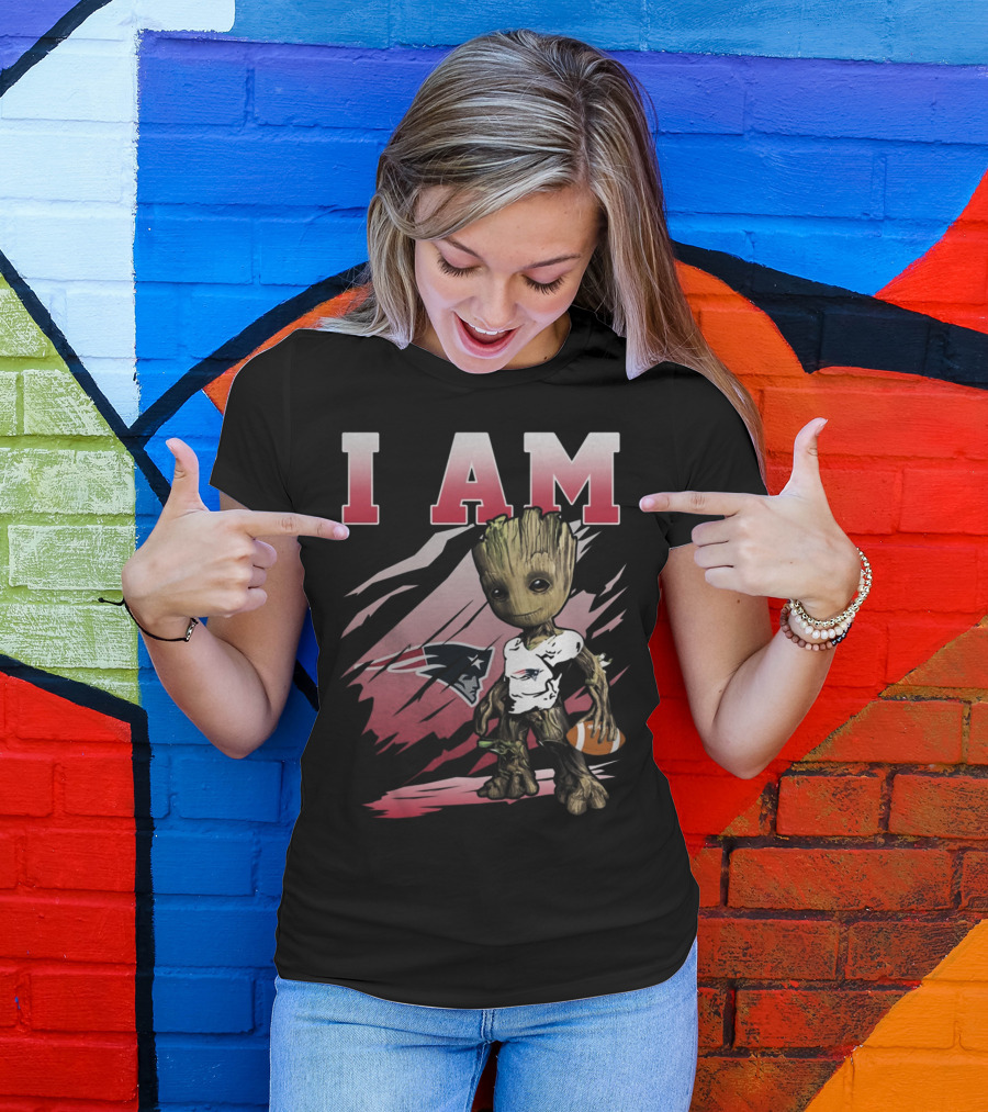 I Am New England Patriots Football Groot T-Shirt