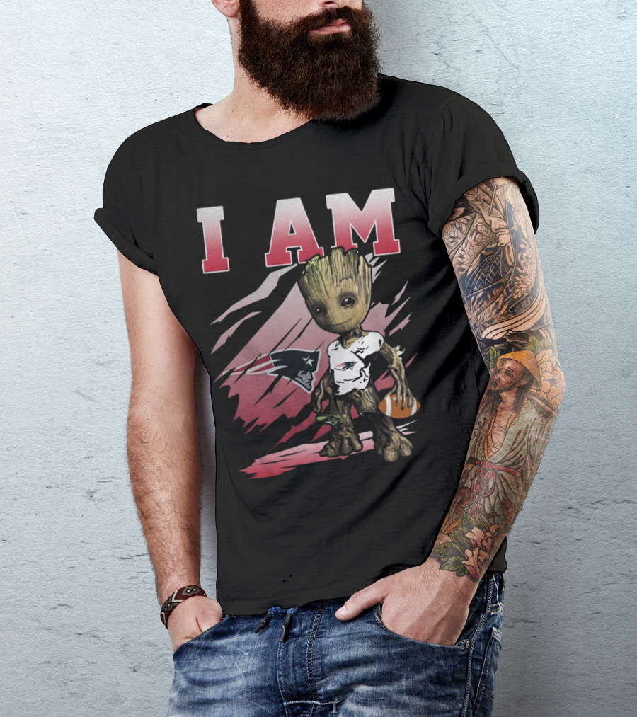 I Am New England Patriots Football Groot T-Shirt