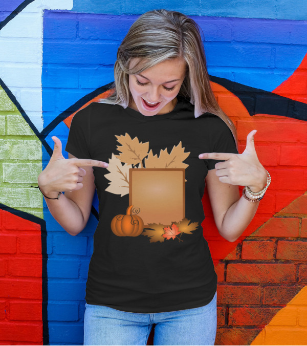 Halloween Pumpkin Autumn Leaves Sign T-Shirt