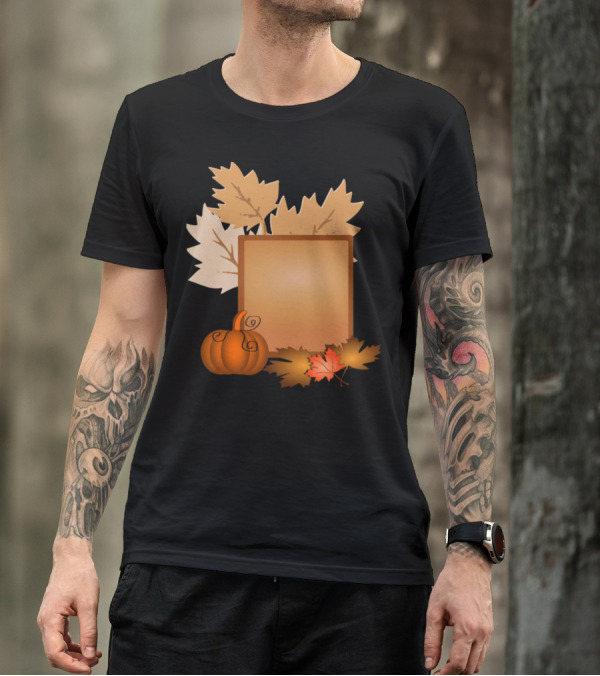 Halloween Pumpkin Autumn Leaves Sign T-Shirt
