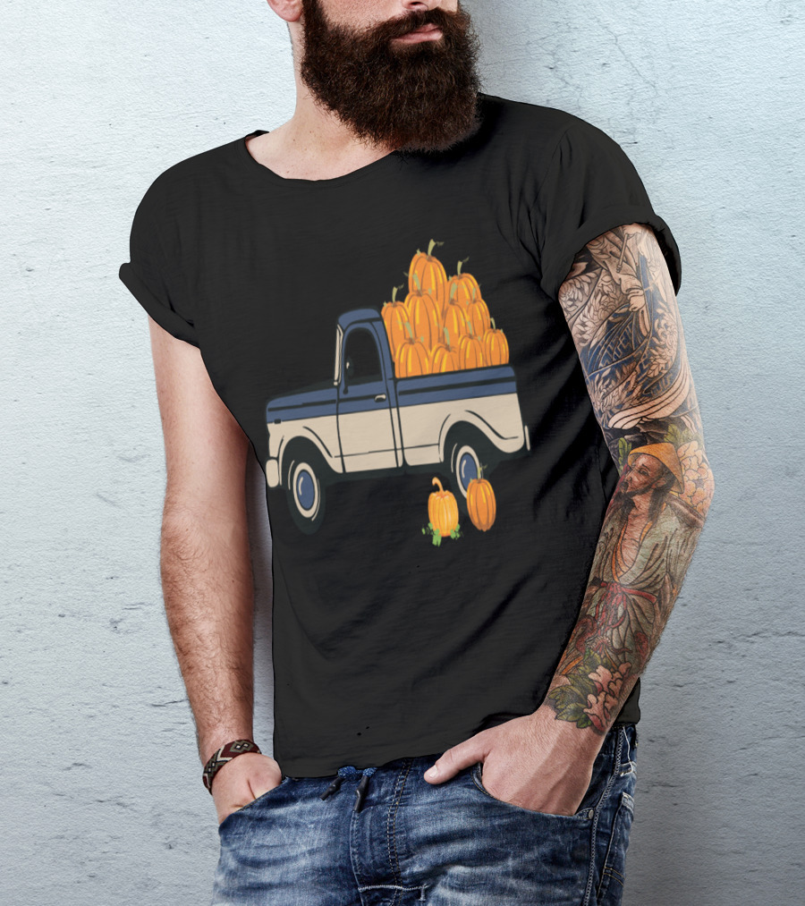 Vintage Pickup With Harvest Pumpkins T-Shirt