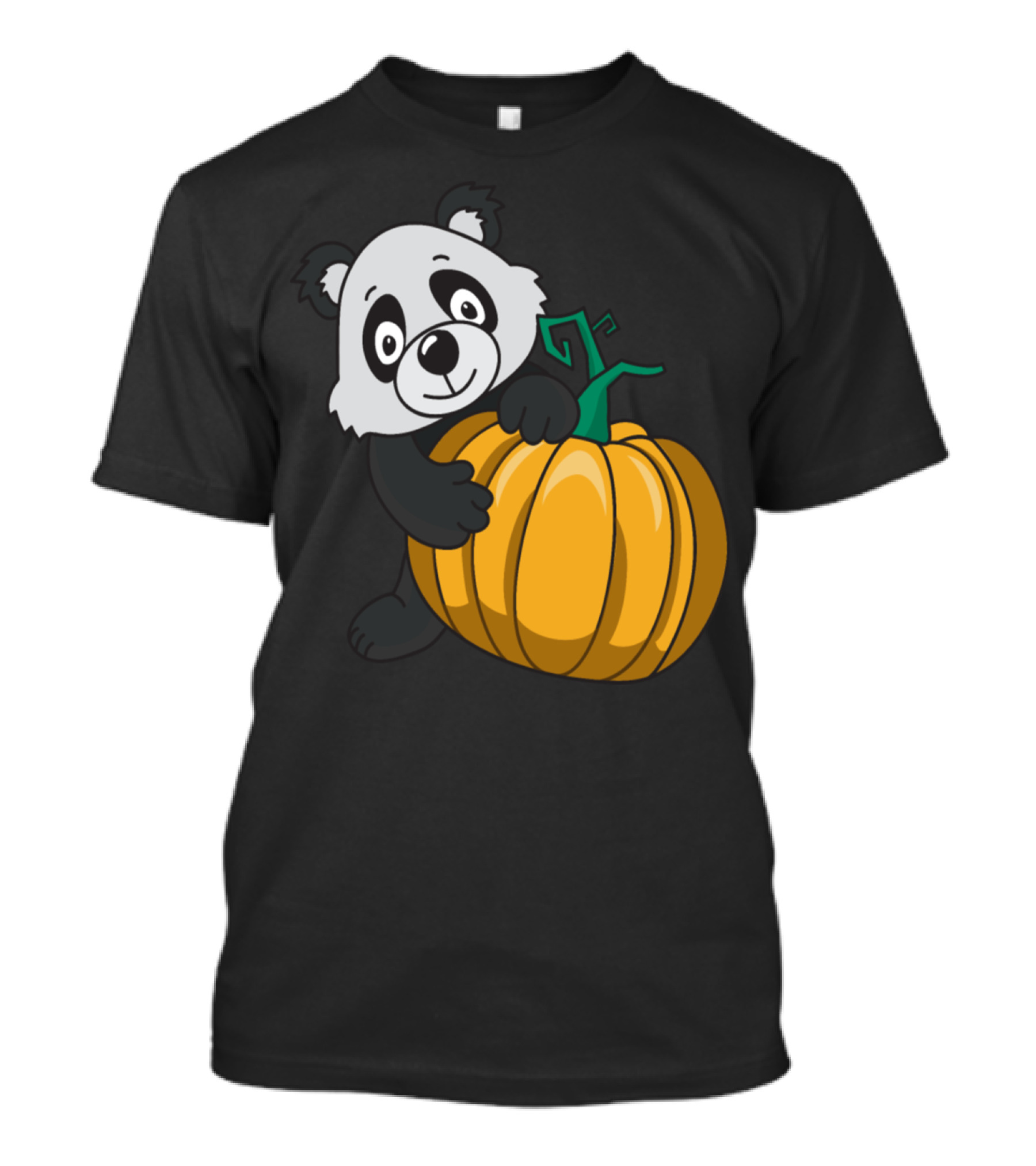 Halloween Panda Bear Holding Pumpkin T-Shirt