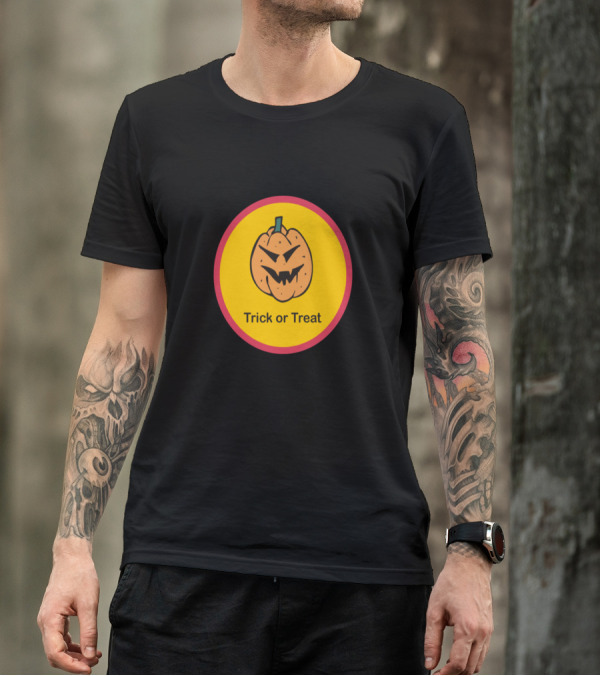 Trick Or Treat Pumpkin With Ugly Smile Halloween T-Shirt