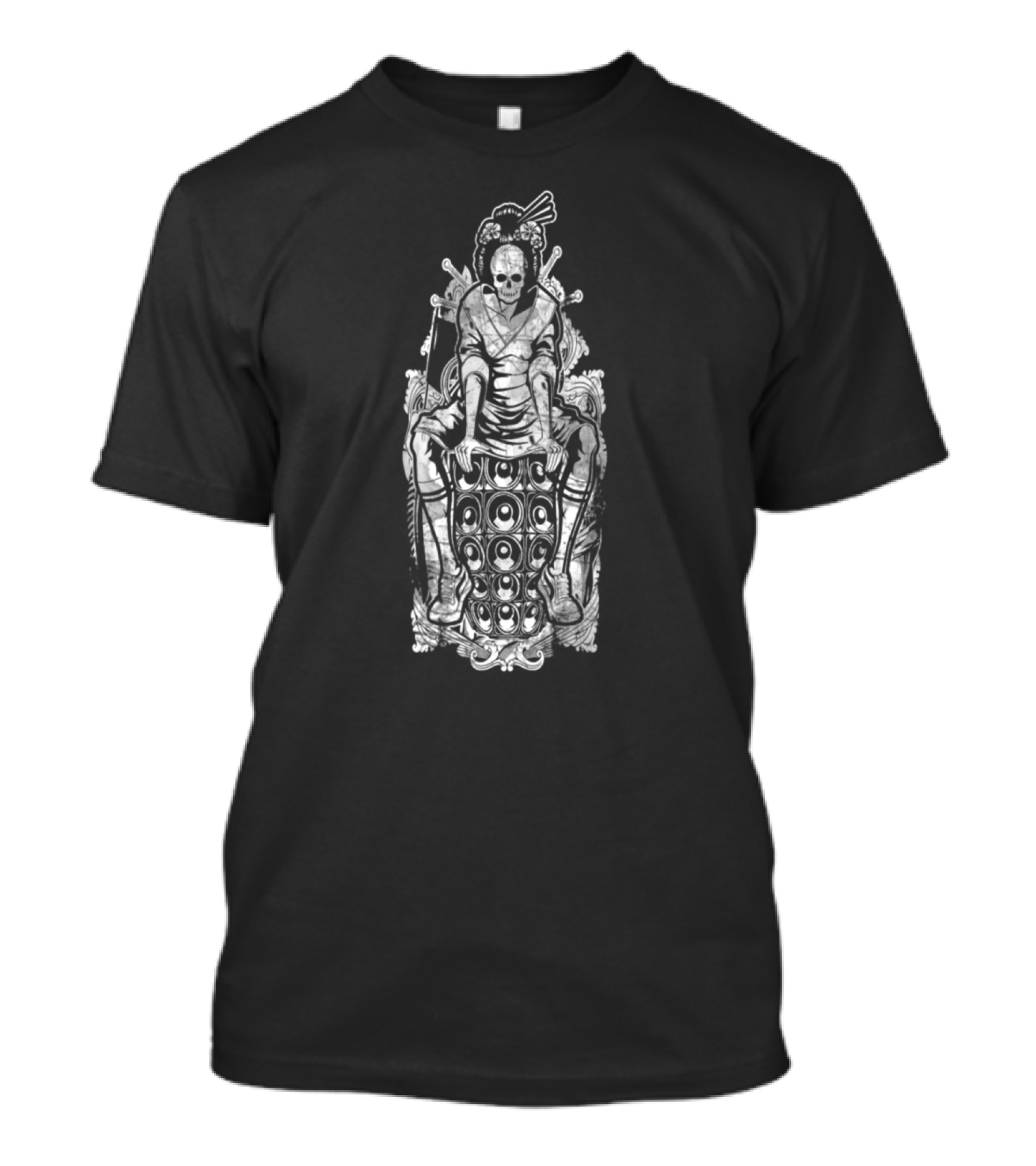 Geisha Skeleton Speaker Throne Urban Fusion T-Shirt