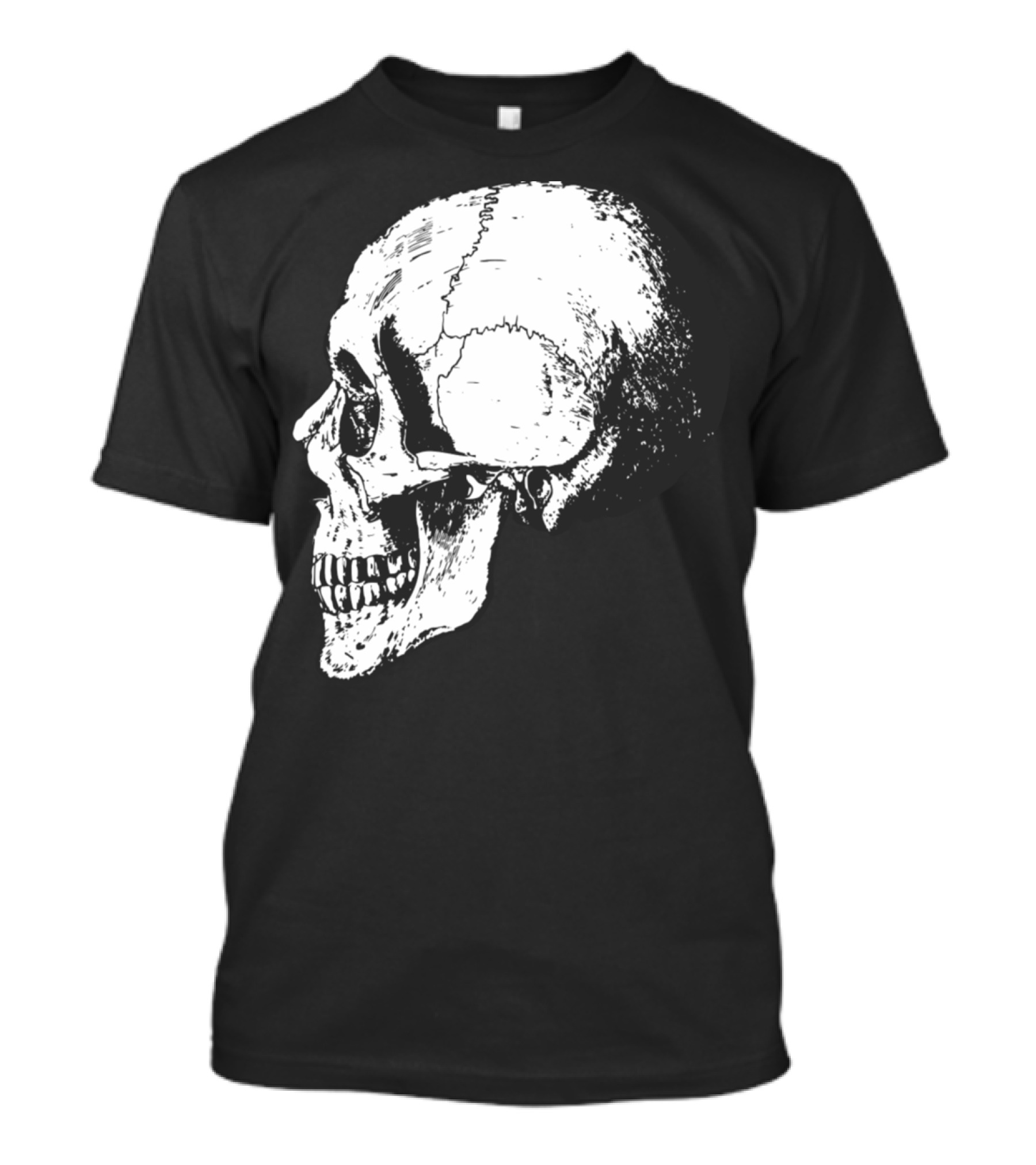 Skeleton Skull Profile Drawing Detailed Cranium T-Shirt
