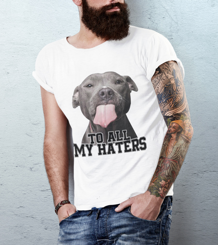 Pitbull To All My Haters Playful Expression T-Shirt