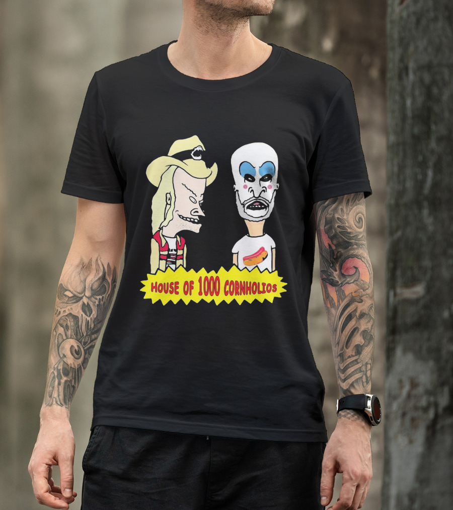 House Of 1000 Cornholios Beavis And Butt-Head Style Characters With Costumes T-Shirt