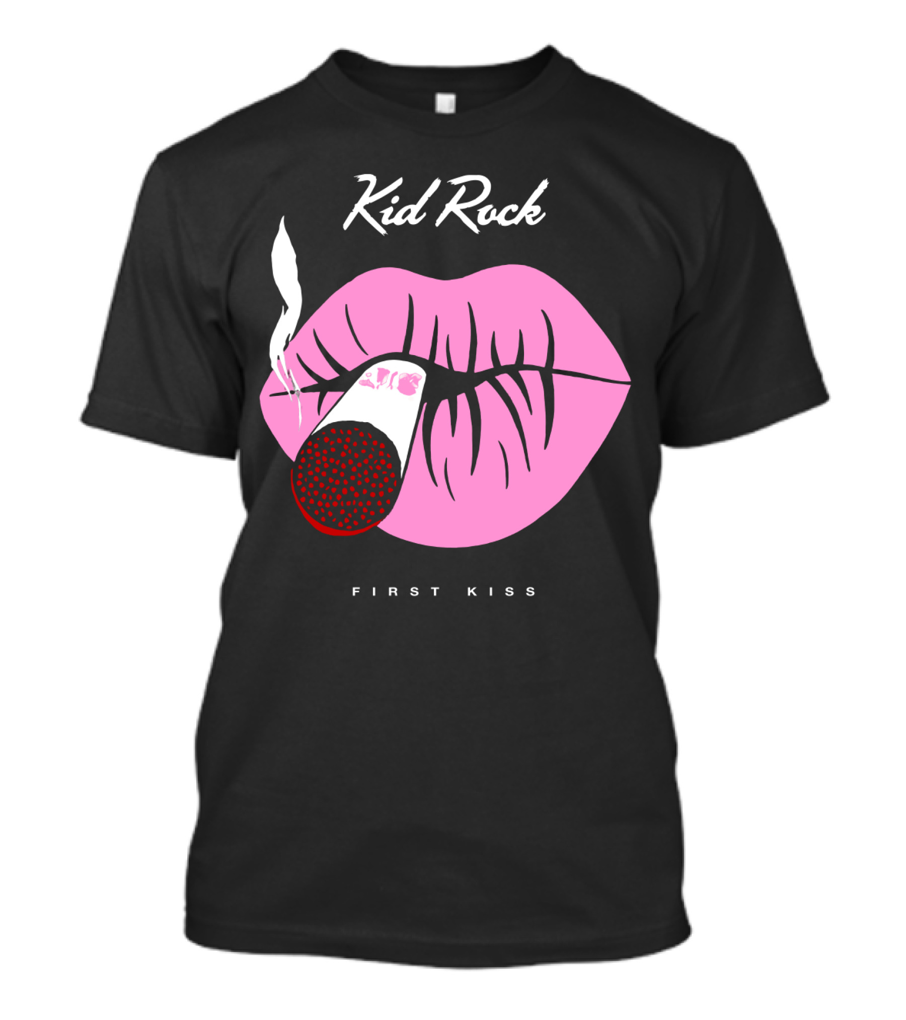 Kid Rock First Kiss Pink Lips With Cigarette Smoke T-Shirt