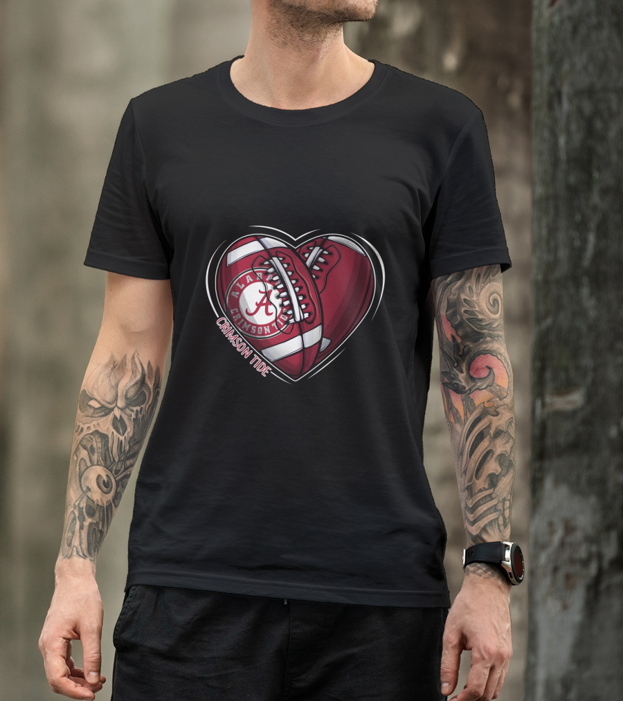 Alabama Crimson Tide Football Heart NCAA T-Shirt