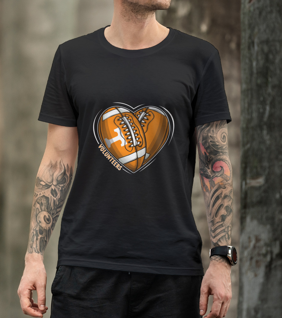 Volunteers Heart-Shaped Football NCAA Tennessee T-Shirt