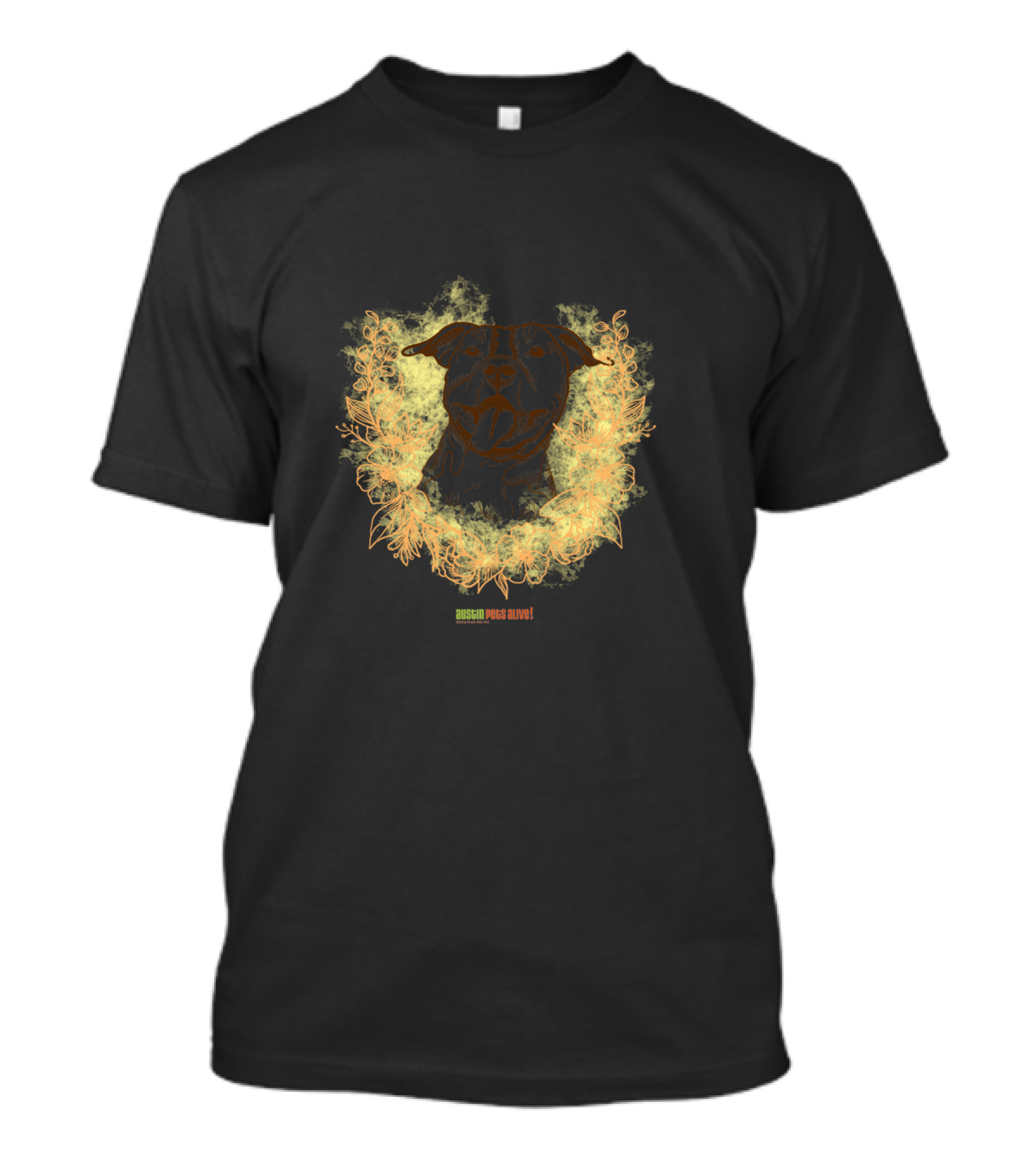 Austin Pets Alive Ray Of Sunshine Dog Floral Wreath T-Shirt