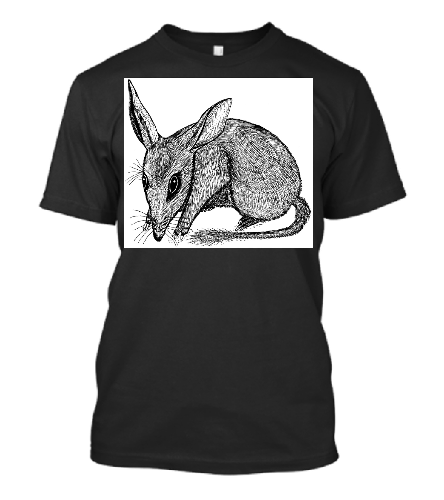 Bilby1 Black And White Line Art Intricate T-Shirt