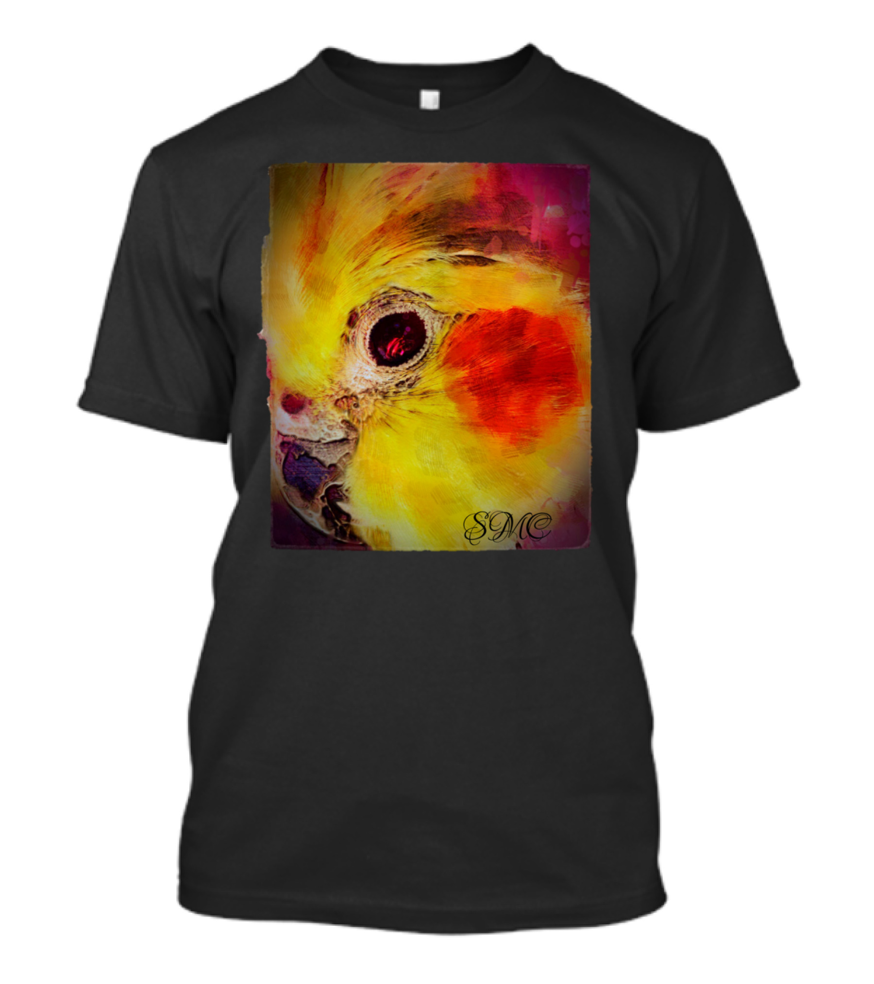 Cockatiel Vibrant Parrot Portrait SMC Signature T-Shirt