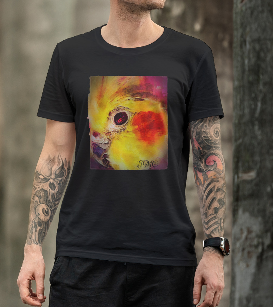 Cockatiel Vibrant Parrot Portrait SMC Signature T-Shirt