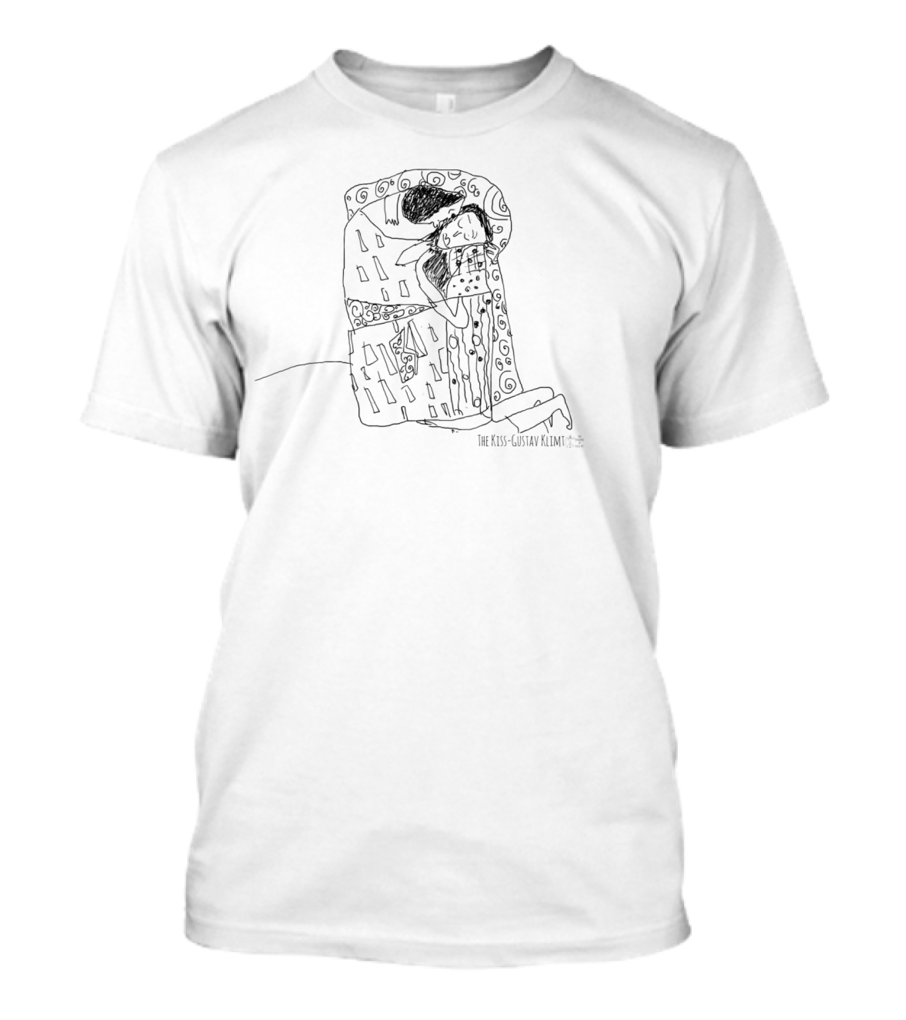 The Kiss Gustav Klimt Art Nouveau Embrace T-Shirt