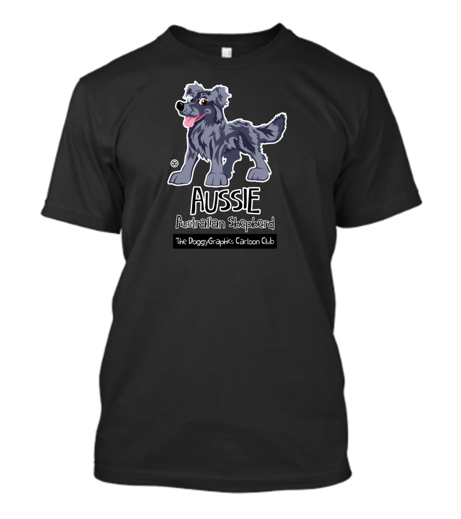 The DoggyGraphics Cartoon Club Aussie Australian Shepherd T-Shirt