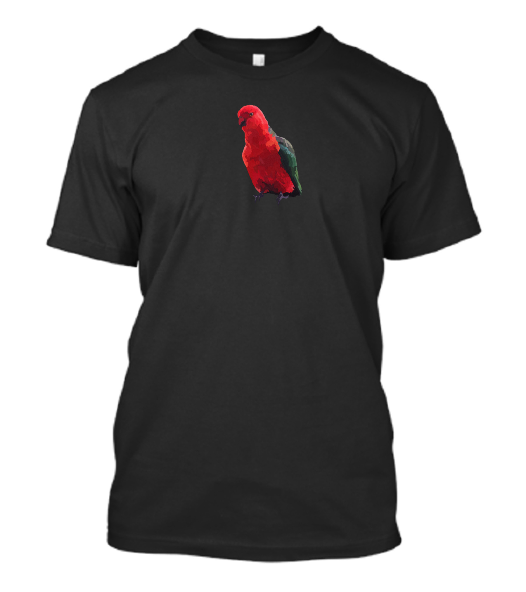 King Parrot Vibrant Red And Green Bird Minimal T-Shirt